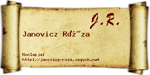 Janovicz Róza névjegykártya